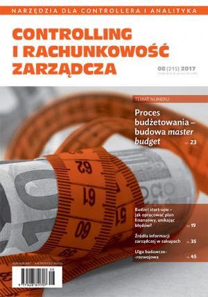 Controlling i Rachunkowość Zarządcza Wydanie 8/2017 - Proces budżetowania - budowa master budget