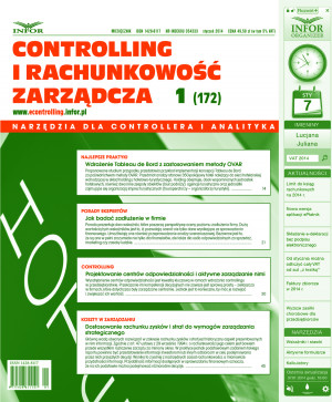 Controlling i Rachunkowość Zarządcza Wydanie 1/2014 - 
