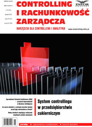 Controlling i Rachunkowość Zarządcza Wydanie 8/2012 - 