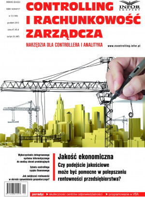 Controlling i Rachunkowość Zarządcza Wydanie 12/2012 - 