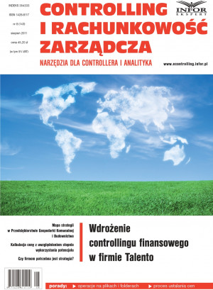Controlling i Rachunkowość Zarządcza Wydanie 8/2011 - 