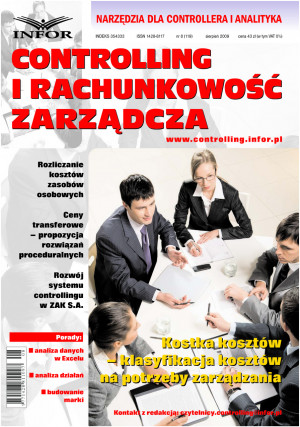 Controlling i Rachunkowość Zarządcza Wydanie 8/2009 - 