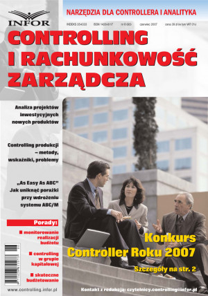 Controlling i Rachunkowość Zarządcza Wydanie 6/2007 - 